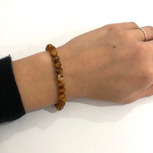 Natural colored marble beaded elastic bracelet
